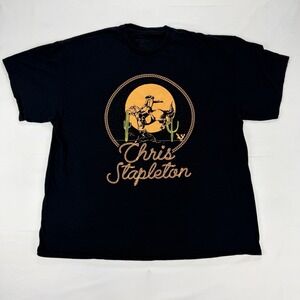 Chris Stapleton Concert Tee Graphic Western Rodeo T Shirt Black XXL